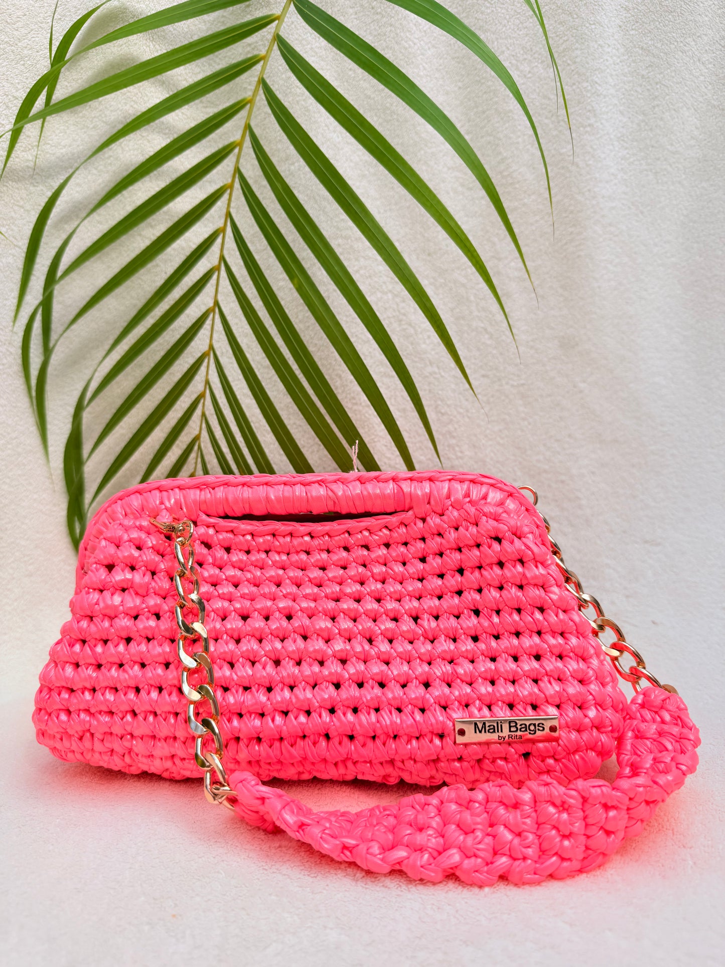 Mina pink Neon clutch premium yarn