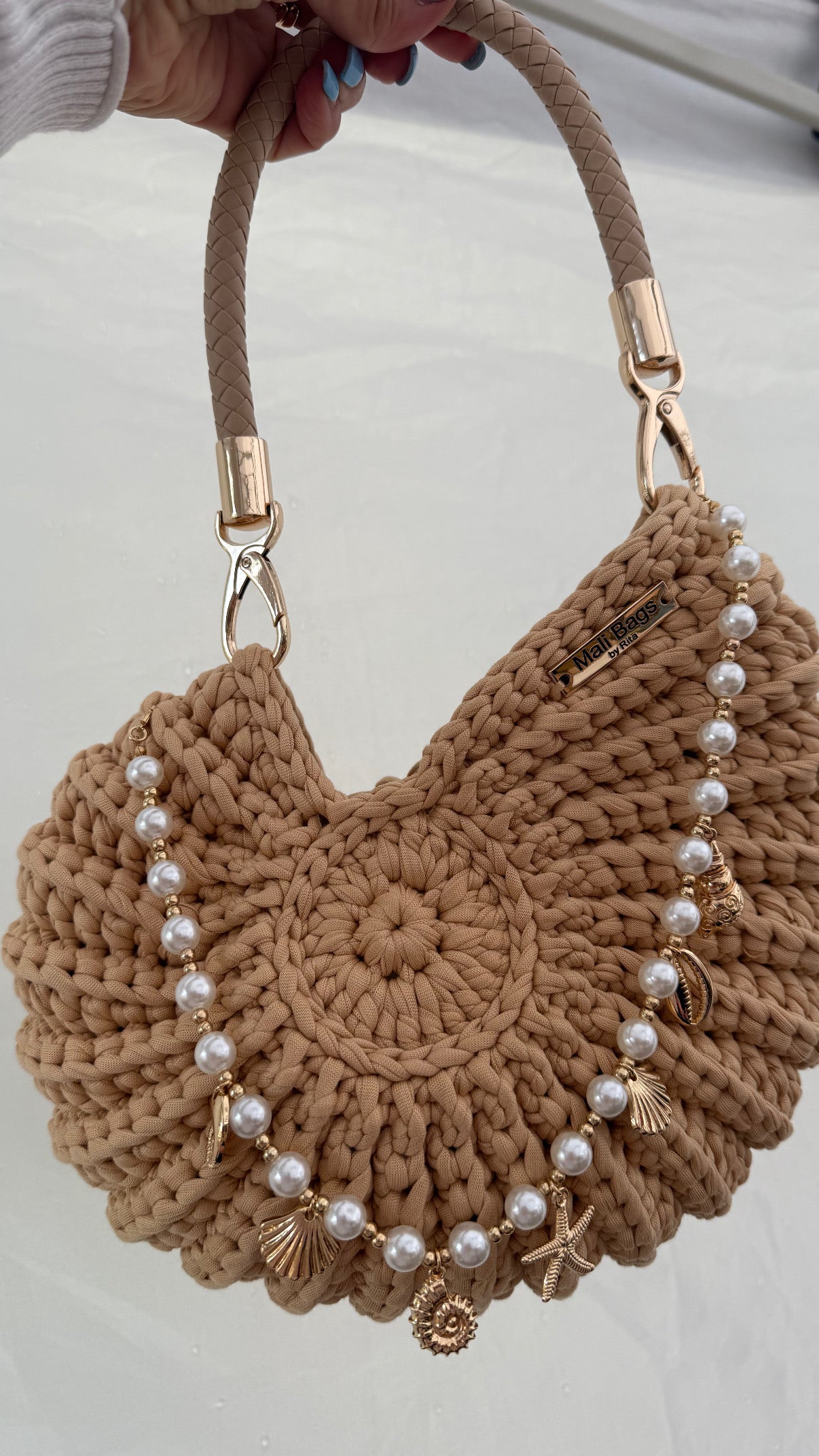 Gold shells & pearls mini chain
