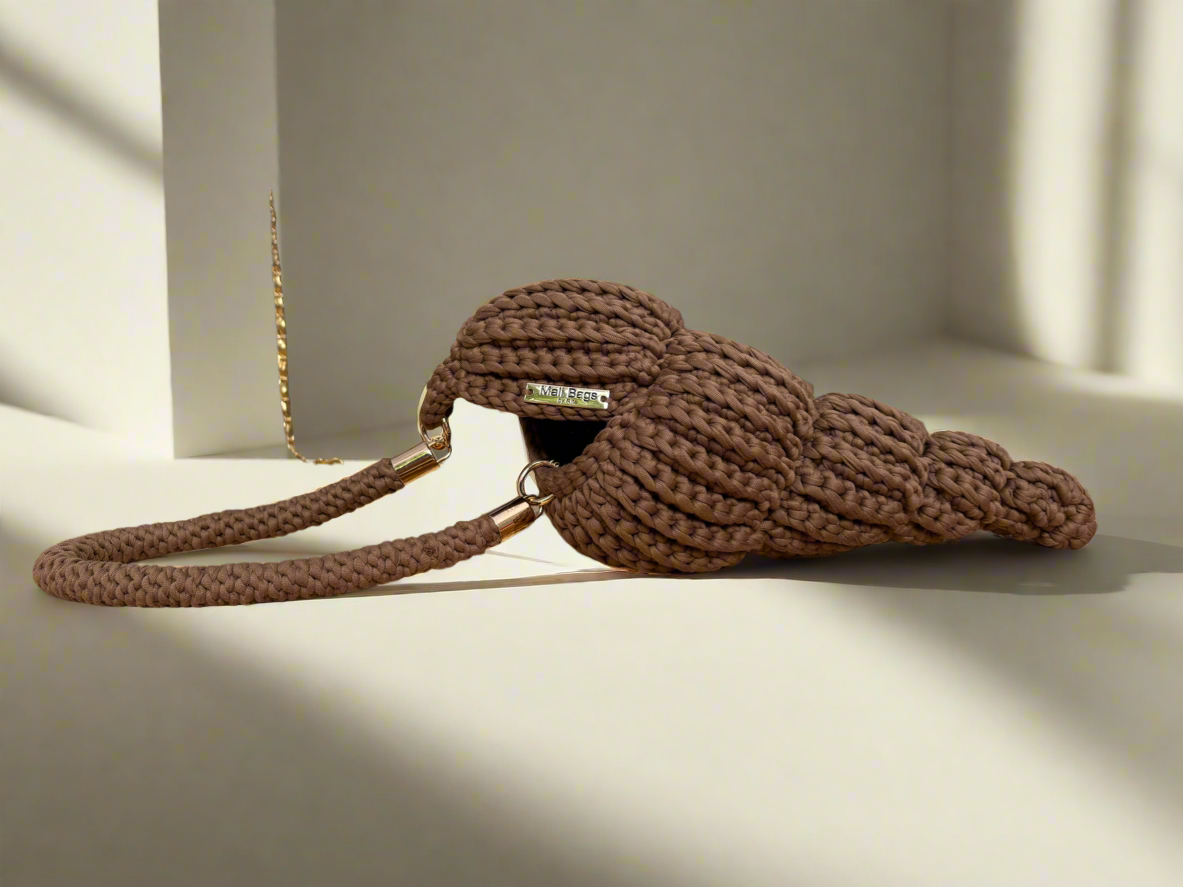 Ariel cone brown seashell bag