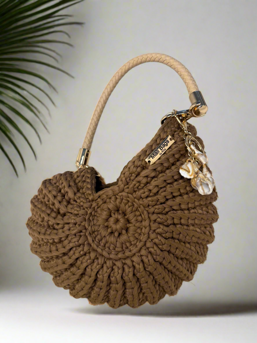 Ariel brown seashell bag
