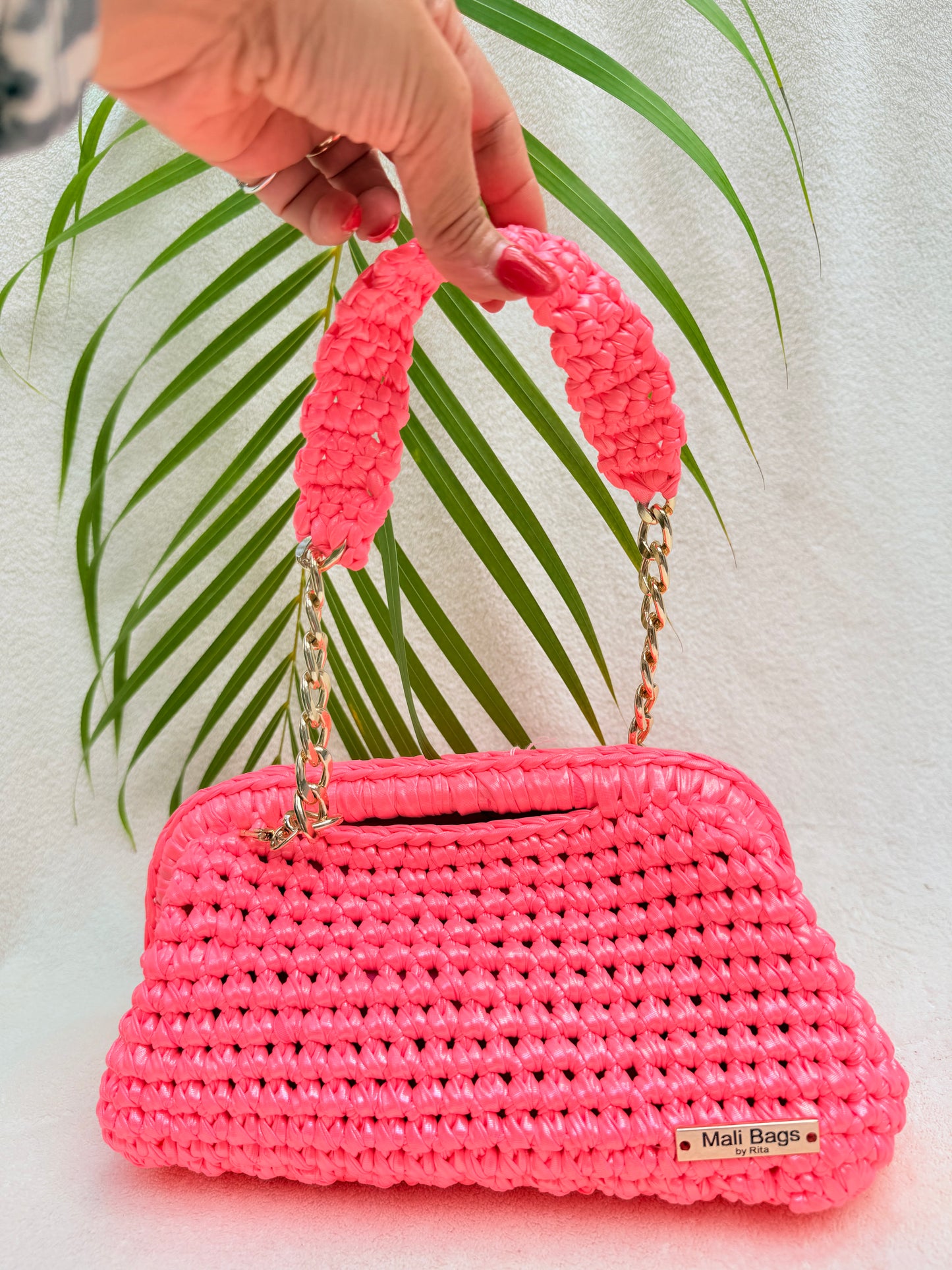 Mina pink Neon clutch premium yarn