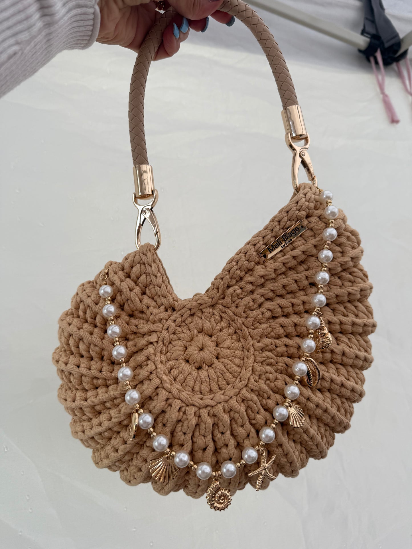 Gold shells & pearls mini chain