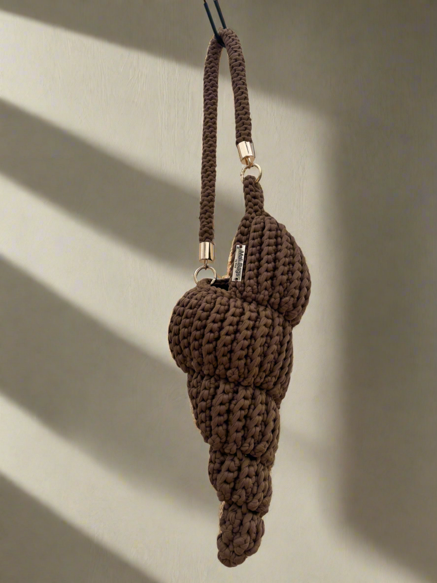 Ariel cone brown seashell bag