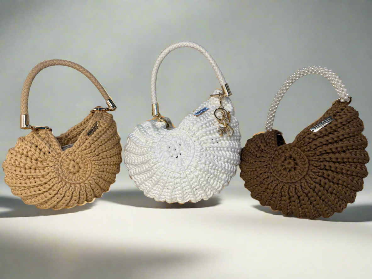 Ariel brown seashell bag