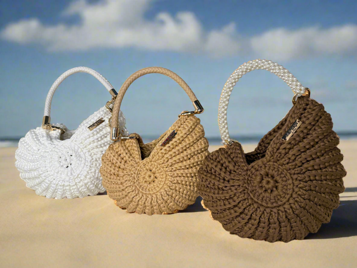Ariel brown seashell bag