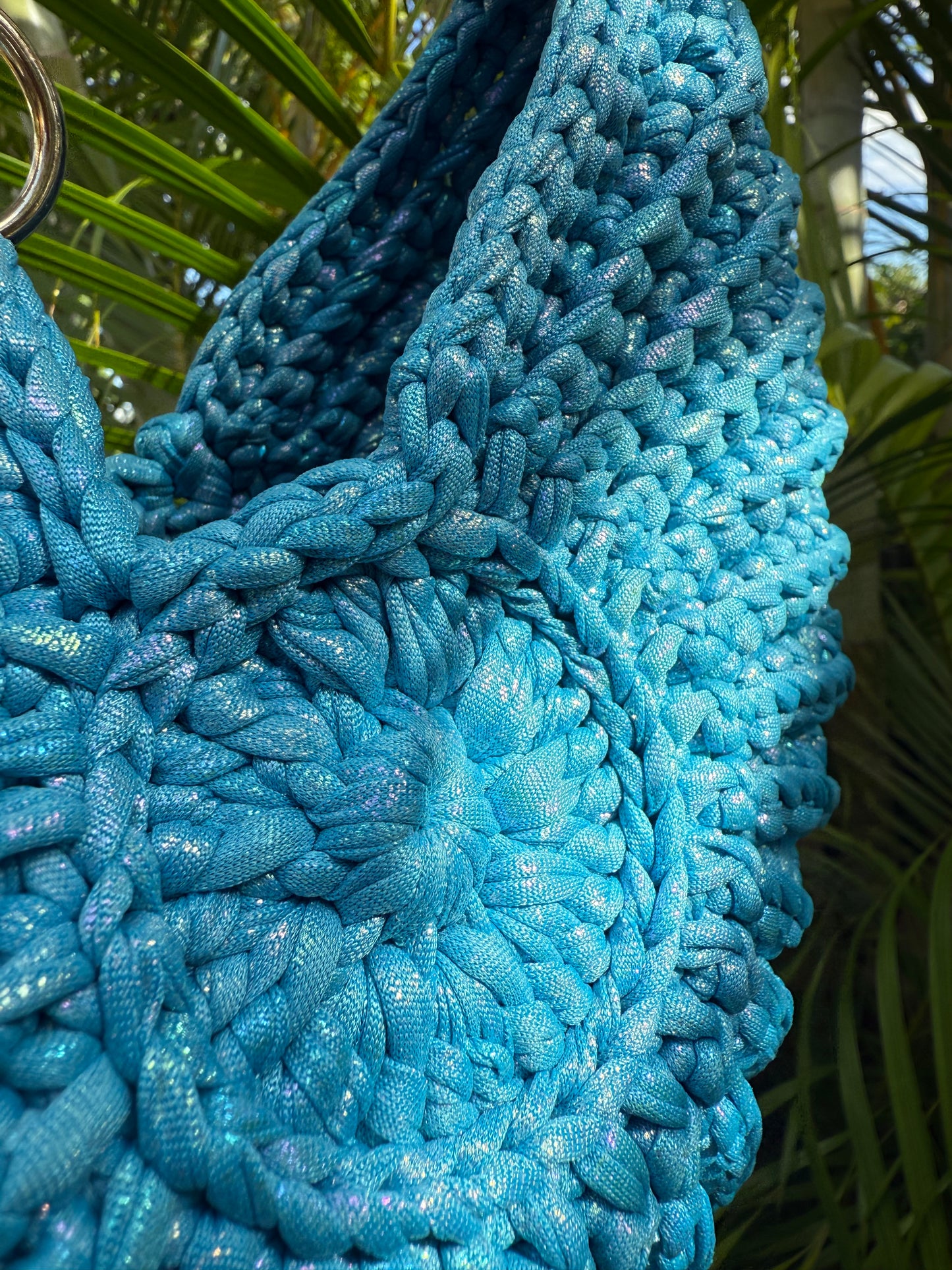 Ariel Sky mermaid blue seashell bag