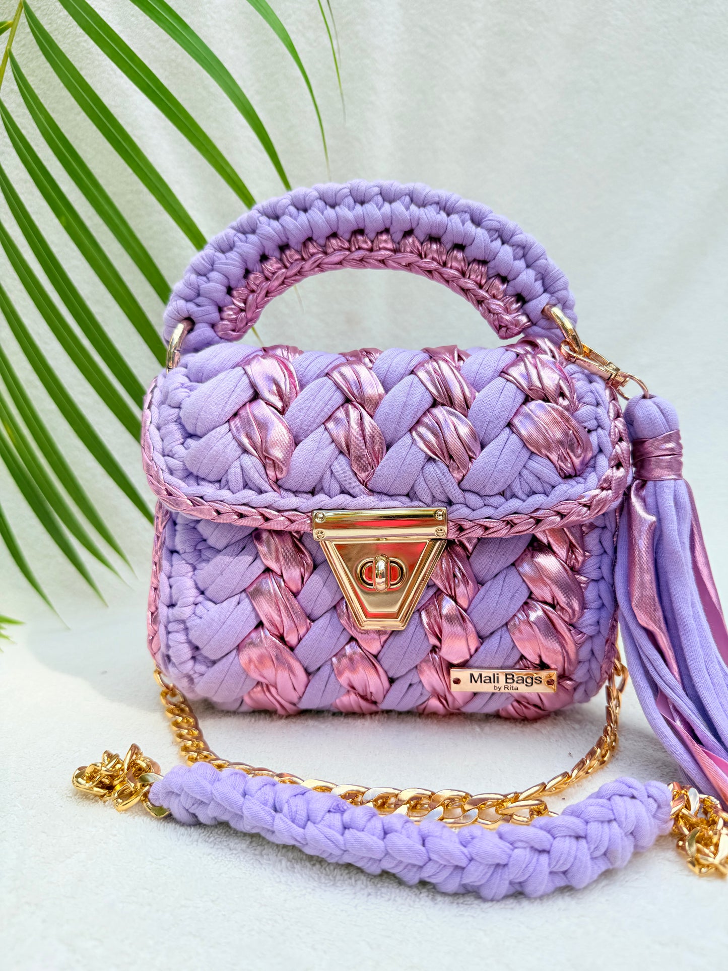 Cuca pastel & metallic puff bag