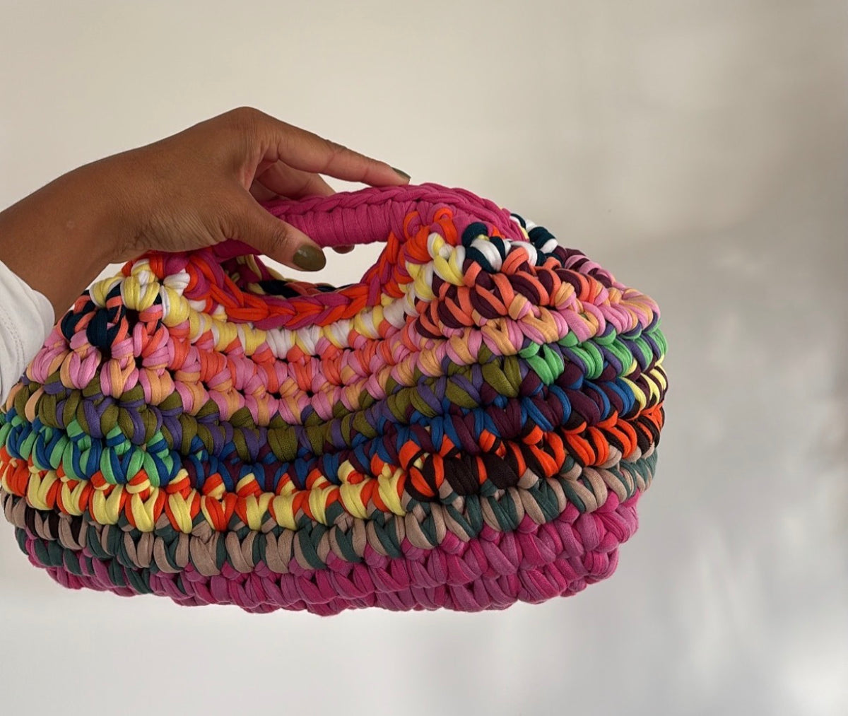 Botteca Clutch in Fuchsia & Mixed Colours