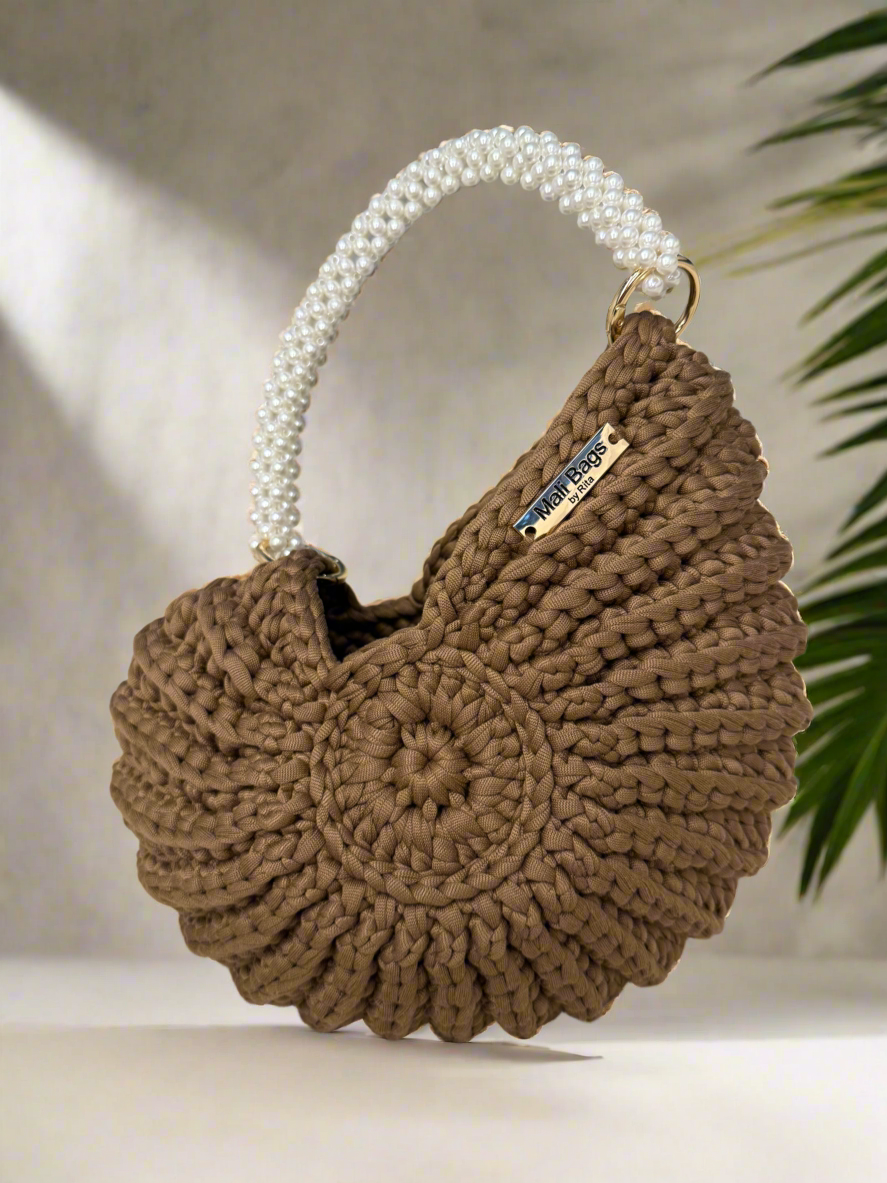 Ariel brown seashell bag