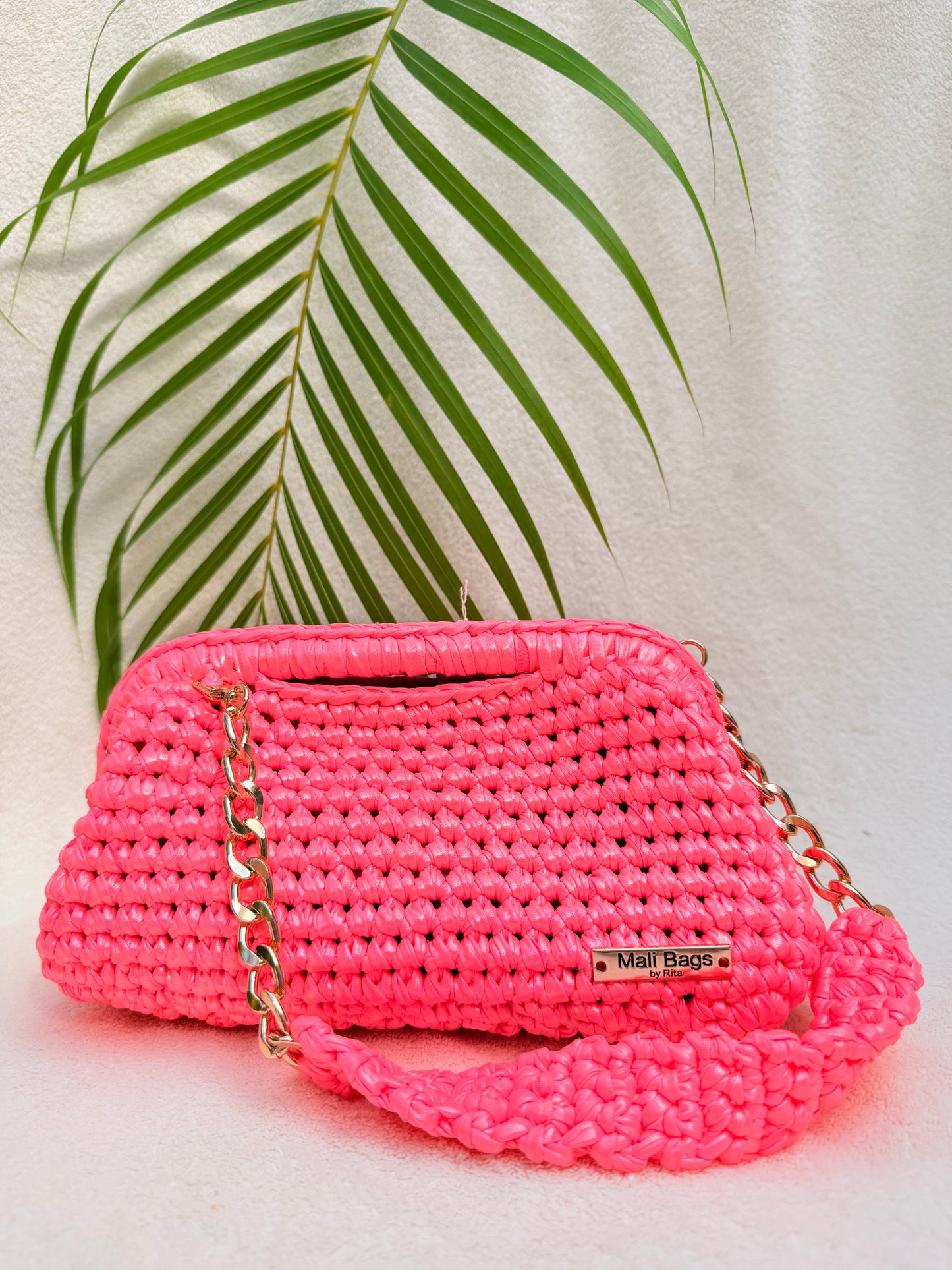 Mina pink Neon clutch premium yarn