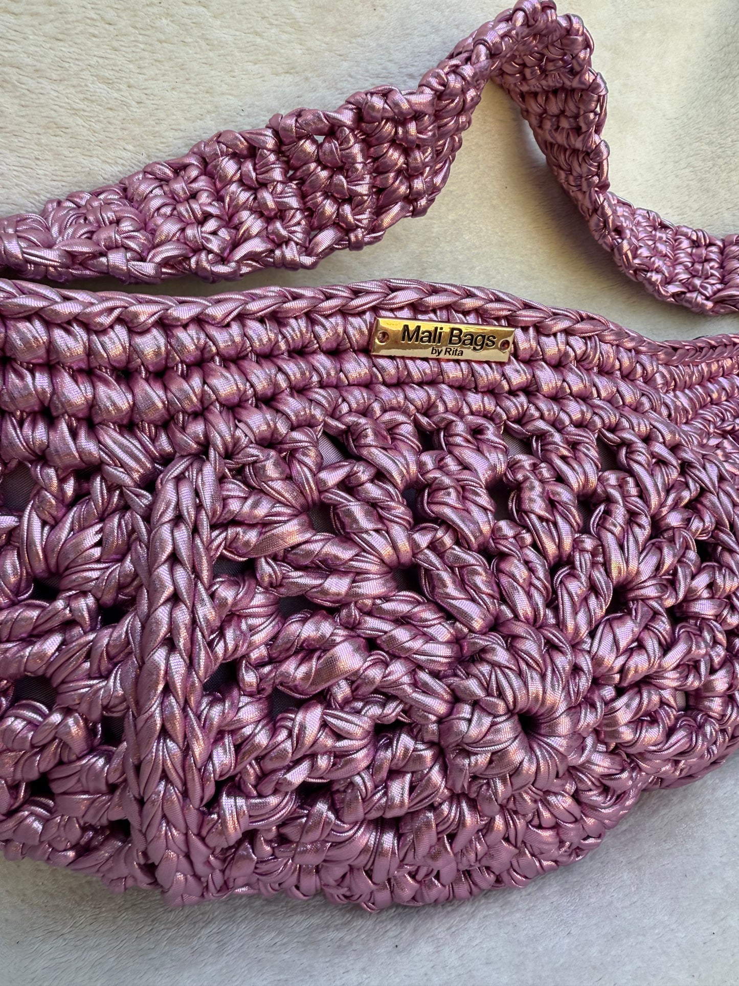 Luna shoulder bag metallic pink