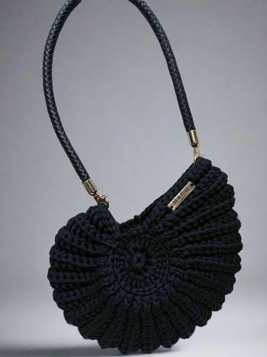 Ariel black seashell bag