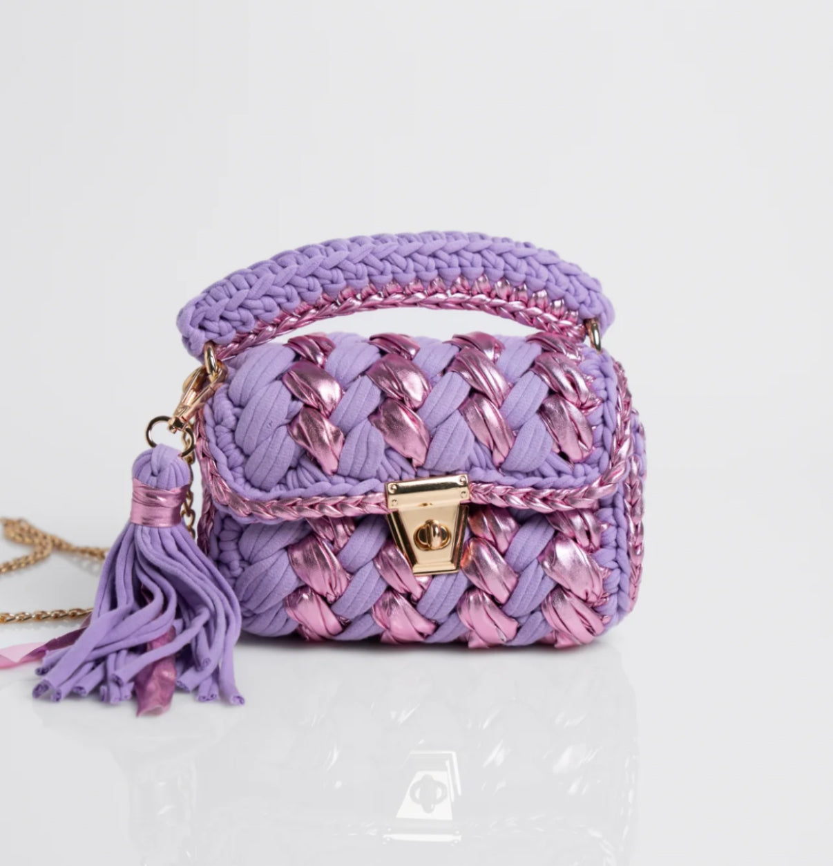 Cuca pastel & metallic puff bag