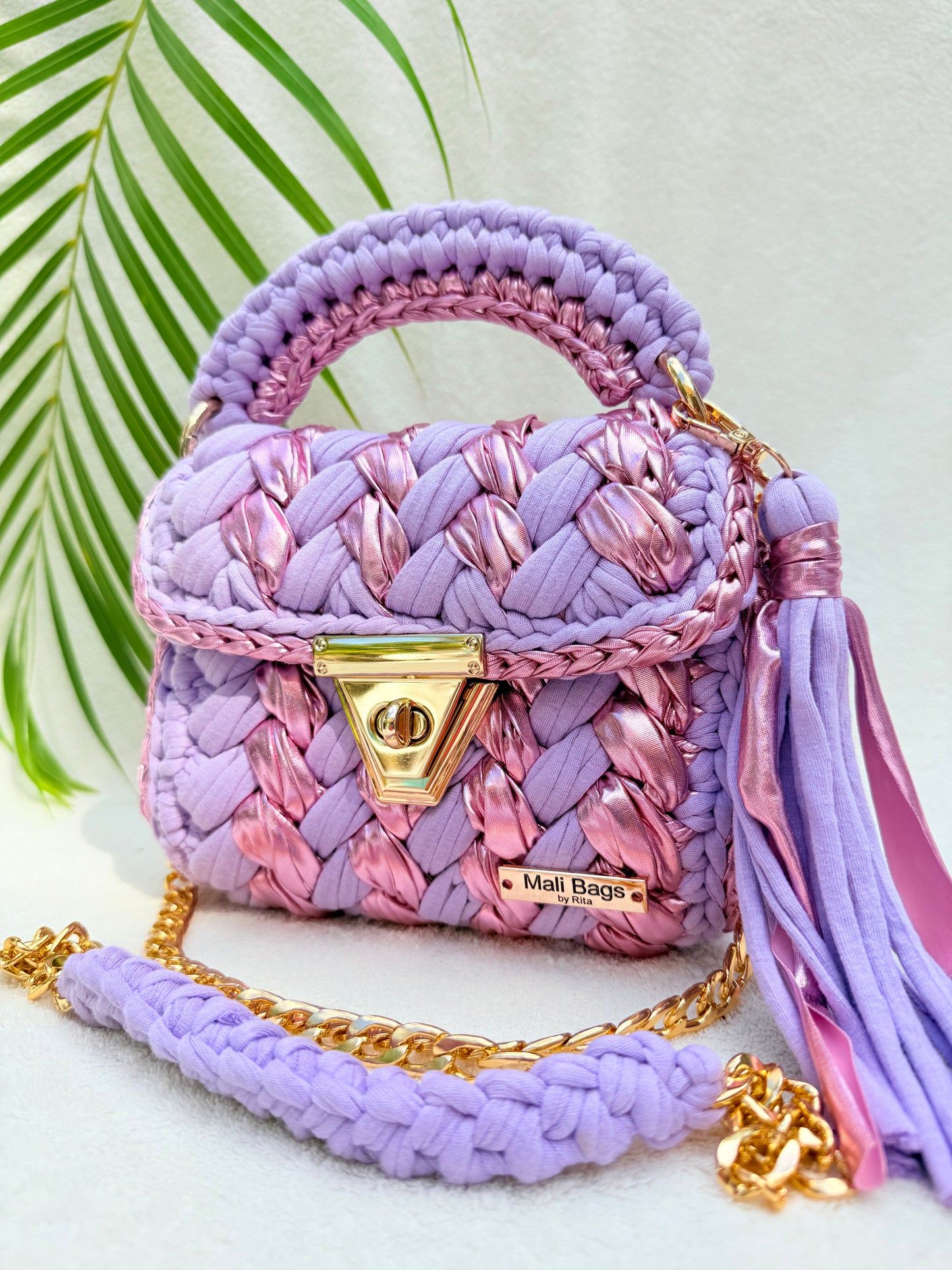 Cuca pastel & metallic puff bag
