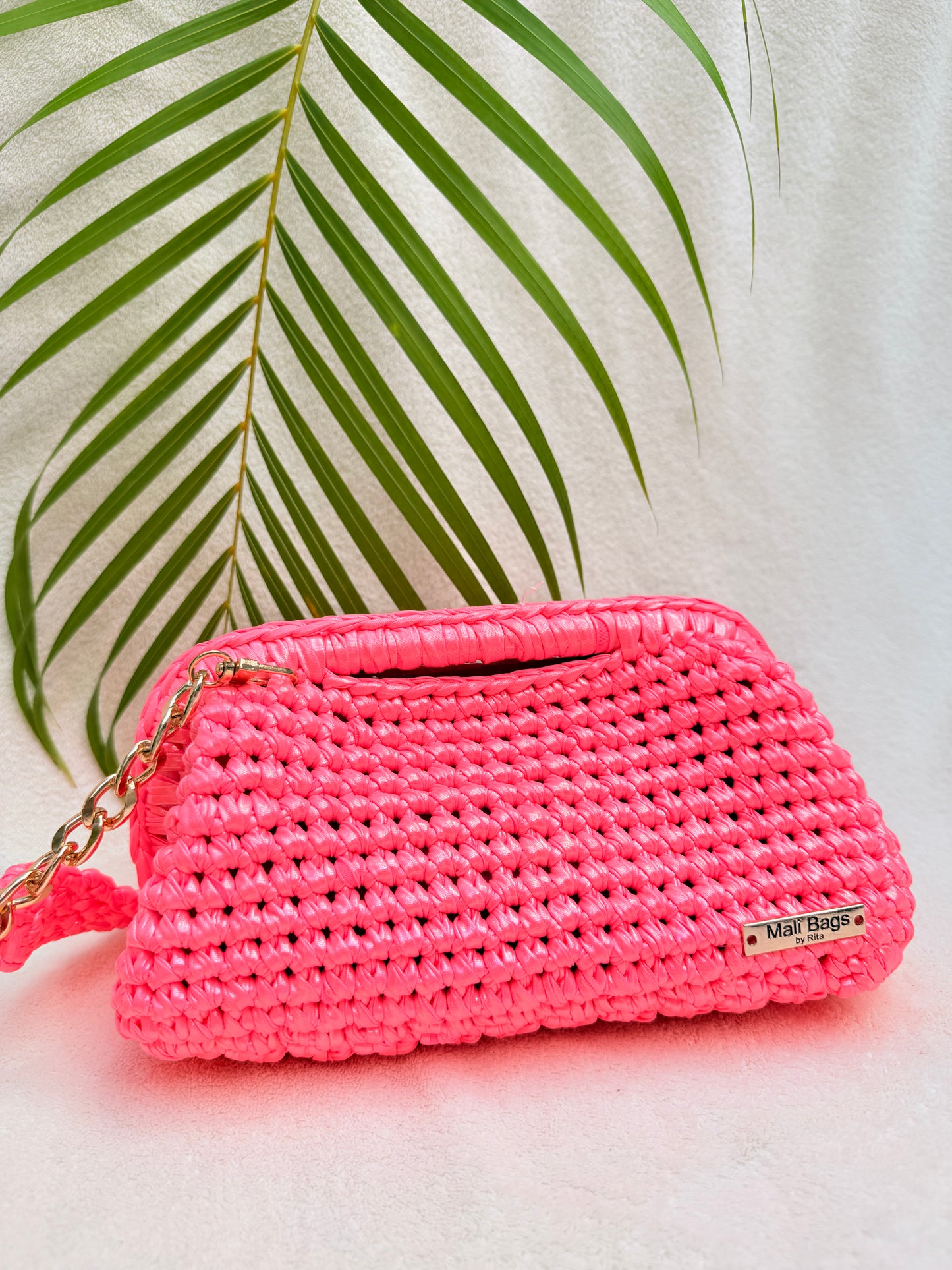 Mina pink Neon clutch premium yarn