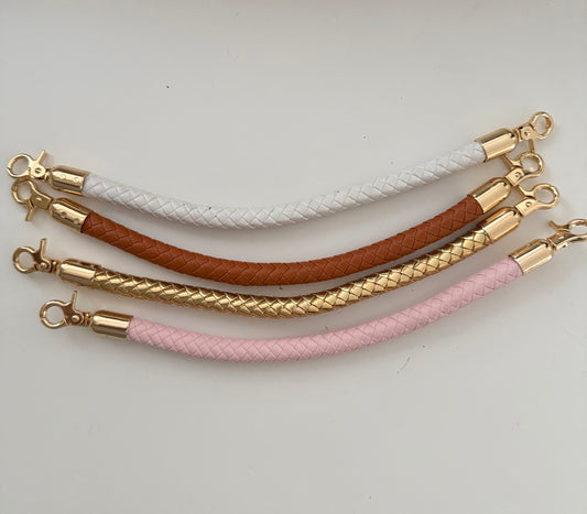 Faux twisted leather handles