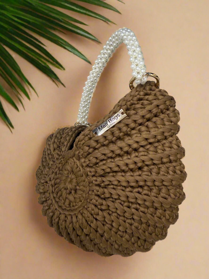 Ariel brown seashell bag