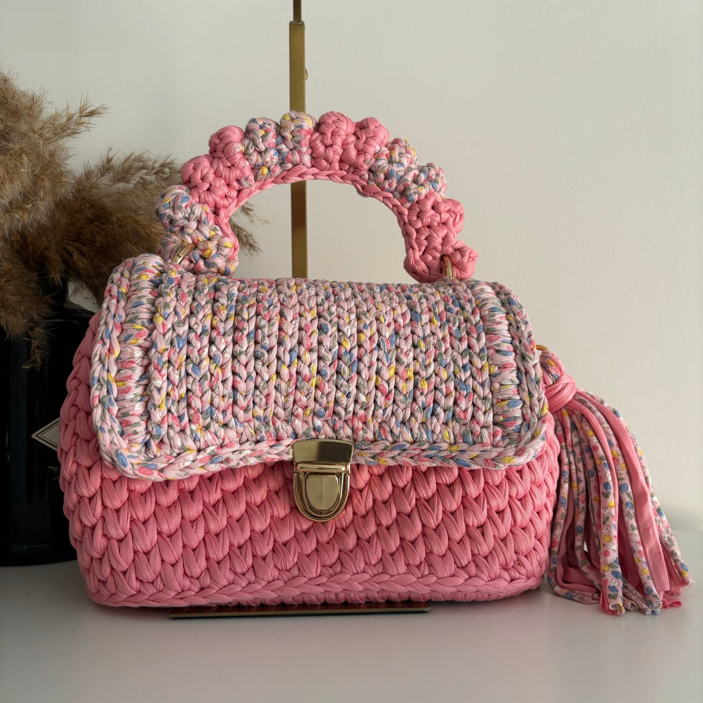 Chloe pink&flowers porpcorn bag