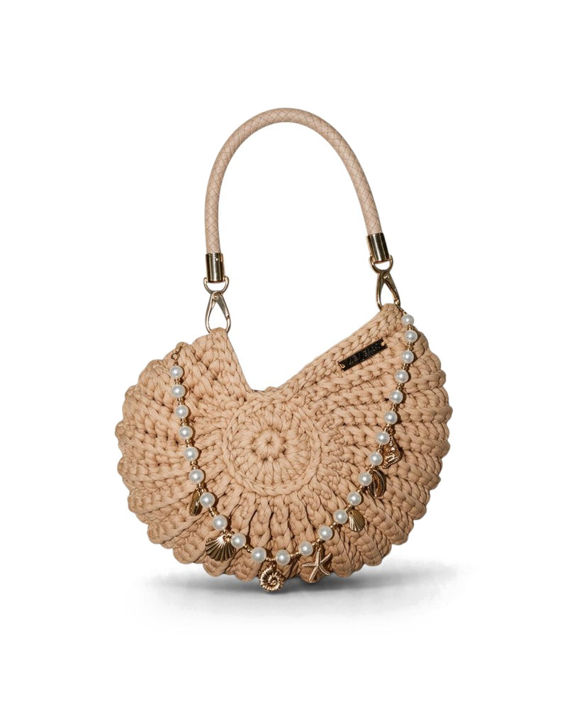 Ariel Round Shell in Sand Colour