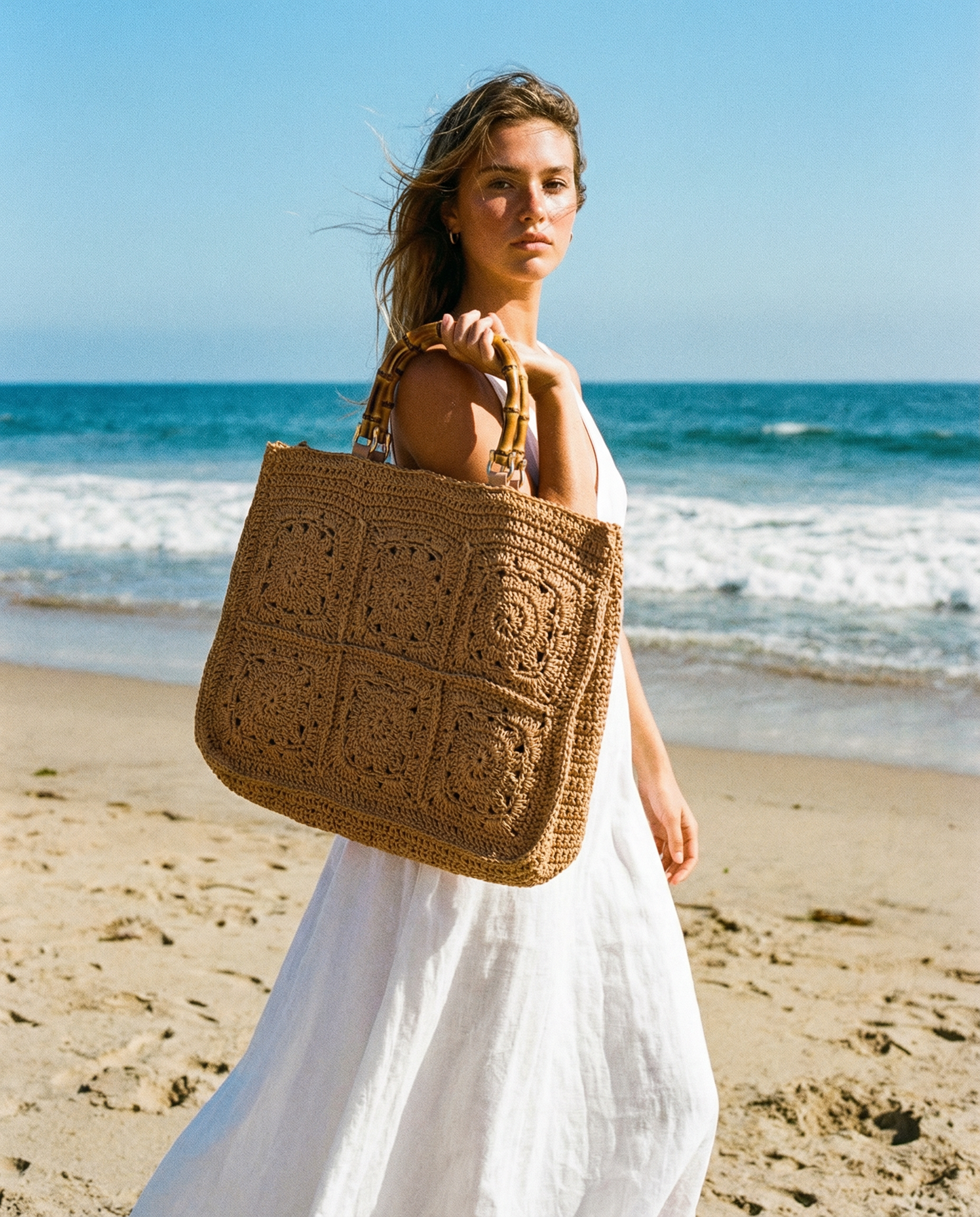 Maree caramel beach bag