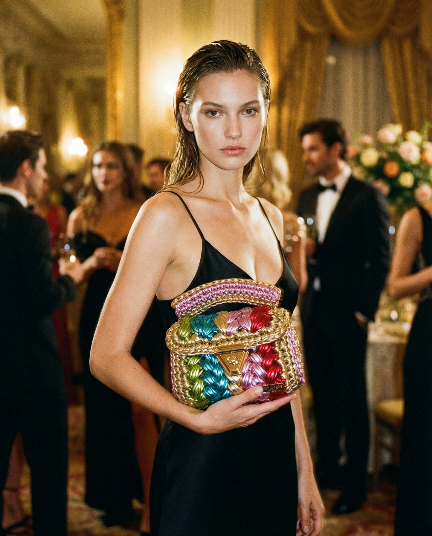Rita Rainbow metallic puff bag