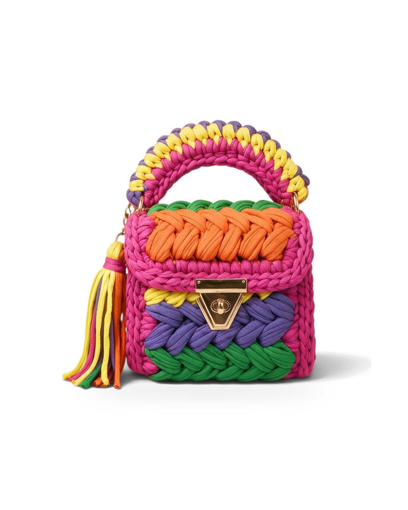 Coco Crochet in Fuchsia, Orange, Green, Yellow, Purple