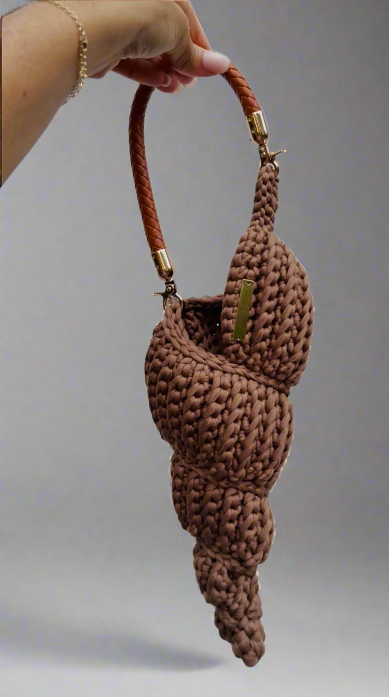 Ariel brown seashell bag