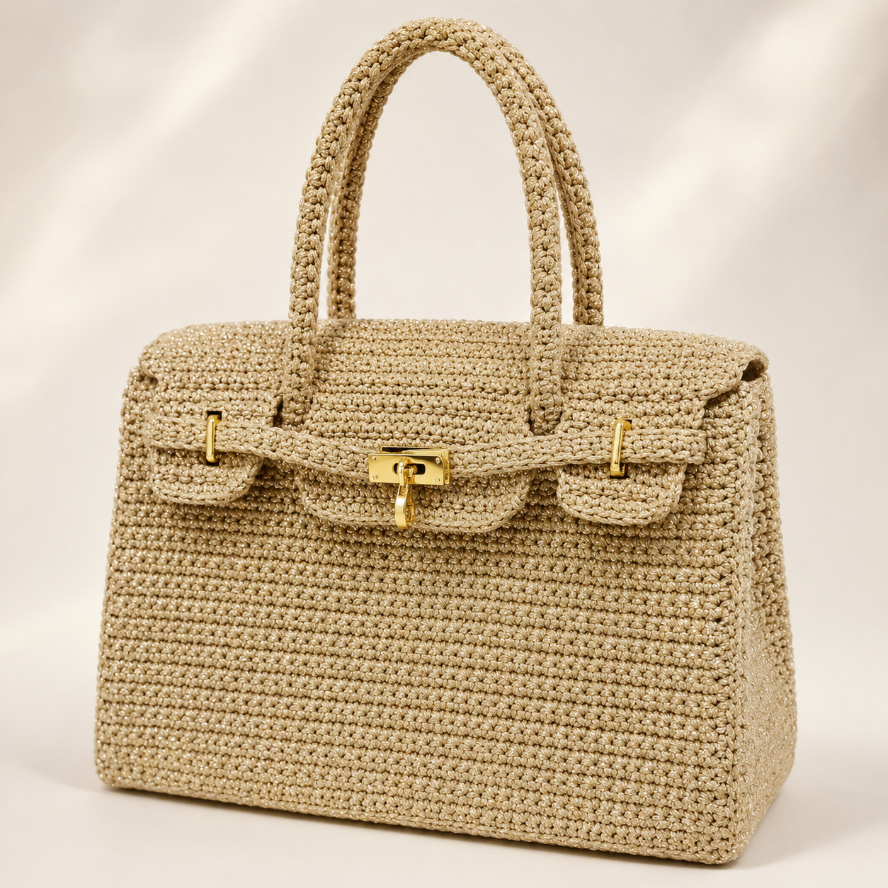 Mali Birkin Light Beige w/ gold glitter (Copy)