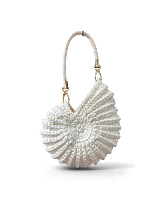 Ariel round seashell bag