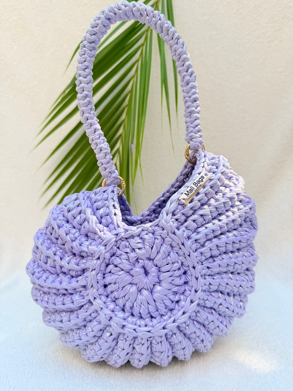 Ariel Round Shell in Faux Leather Lilac-thumbmail-2