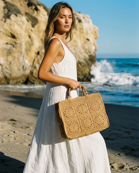 Maree caramel beach bag