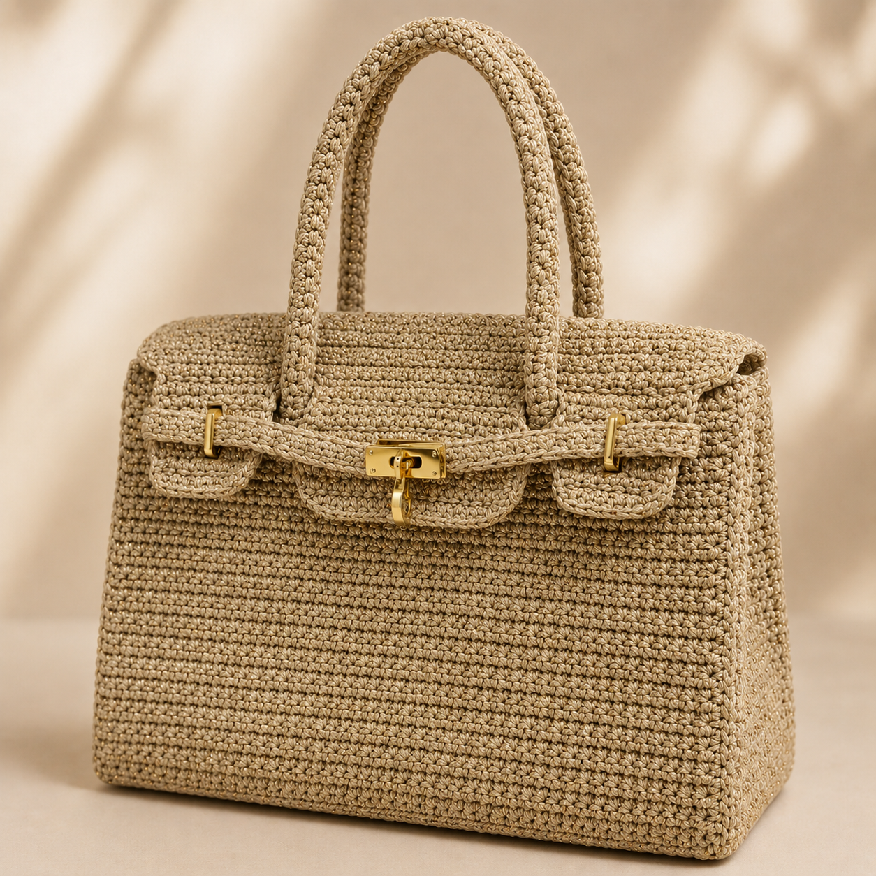 Mali Birkin dark Beige w/ gold glitter