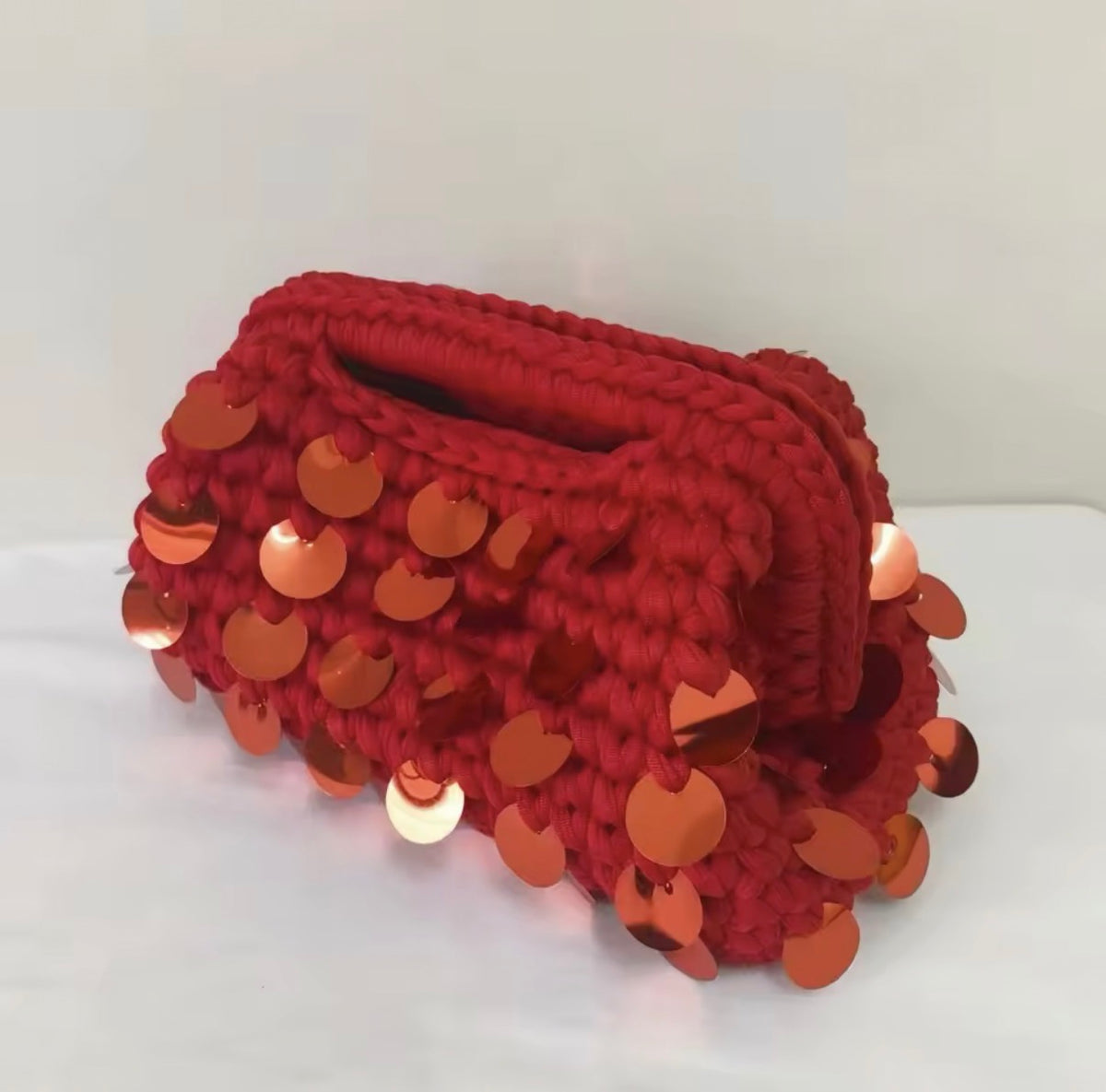 Mermaid Sequin Clutch in Red