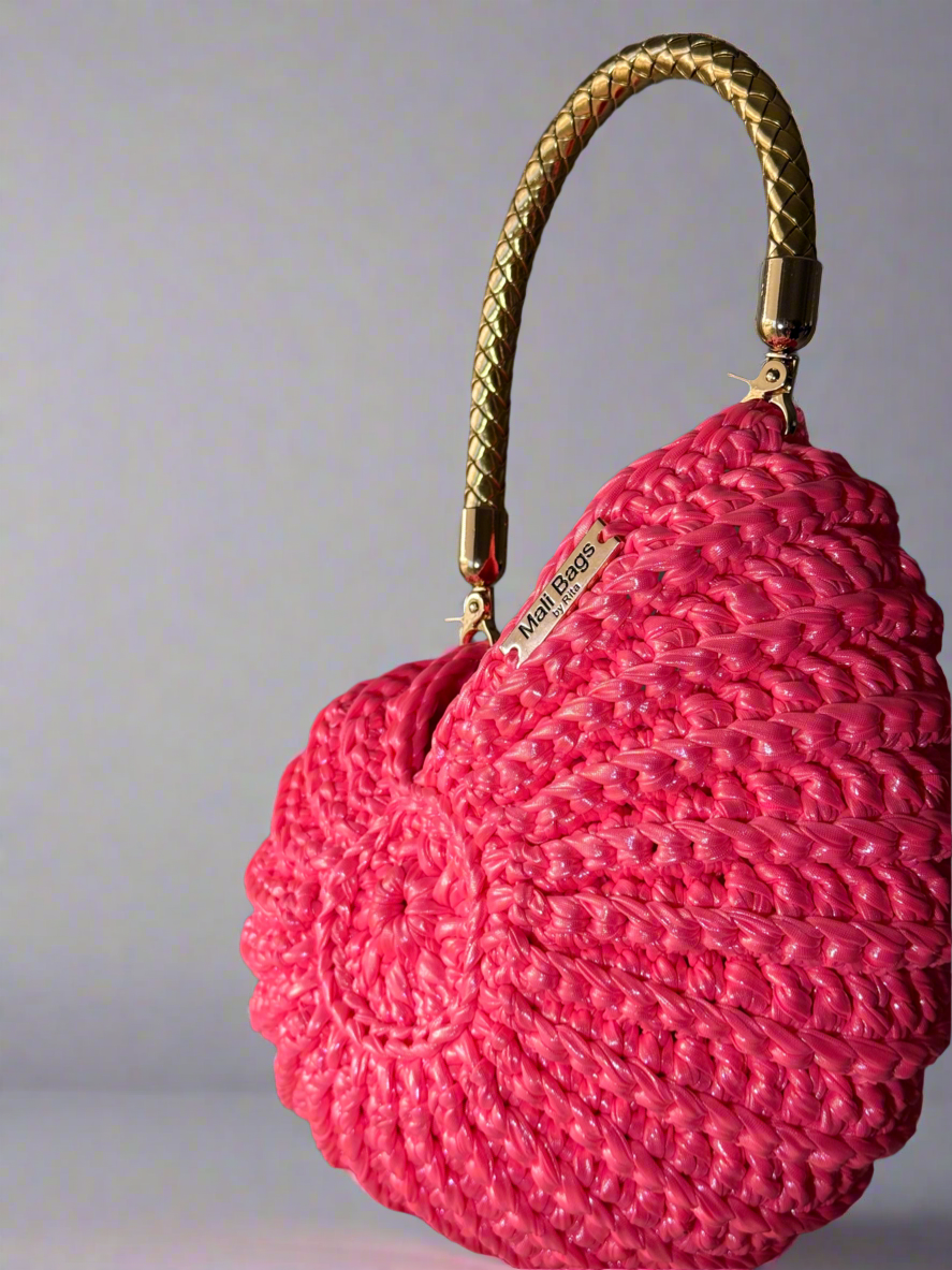 Ariel round shell neon pink