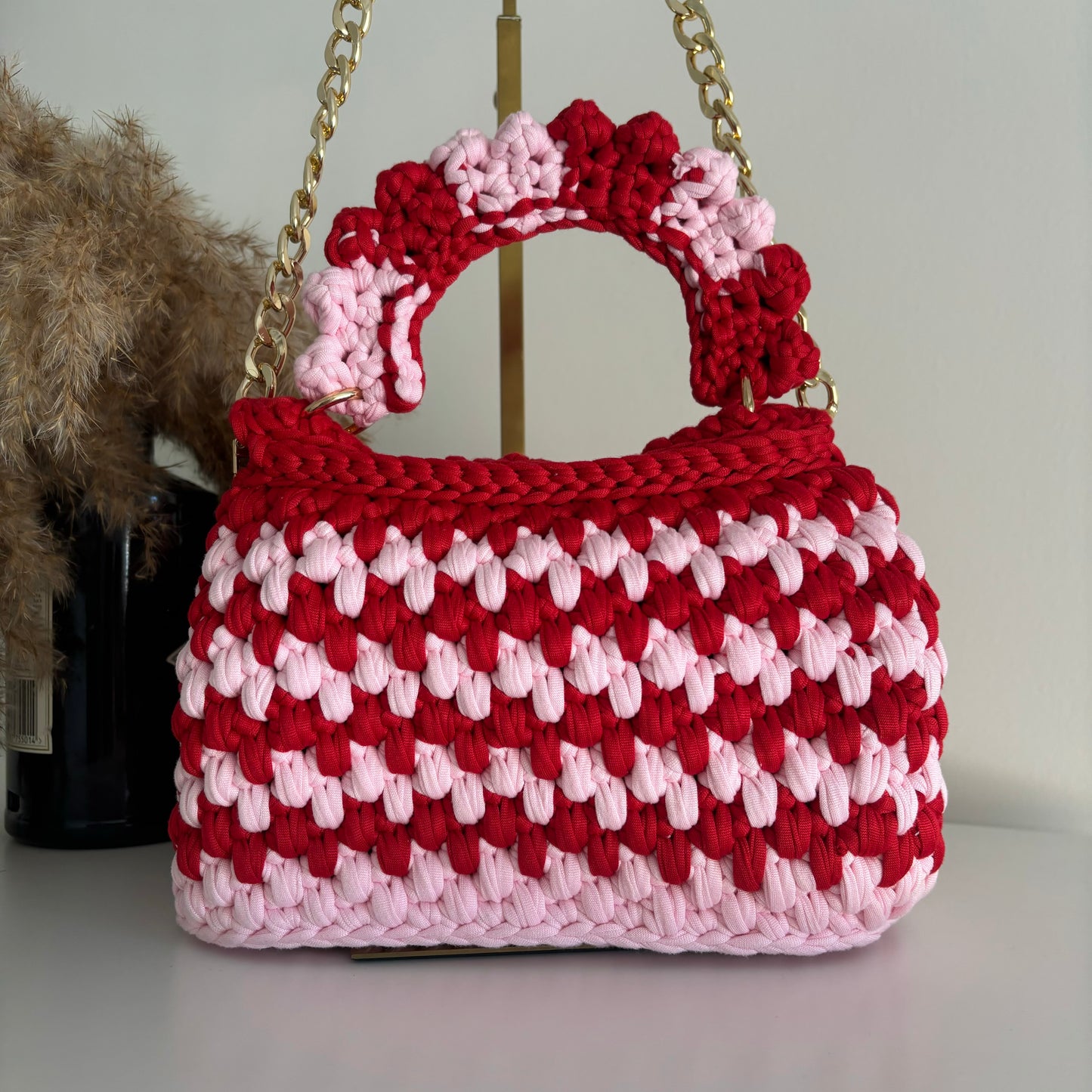 Chloe popcorn pink&red Bag