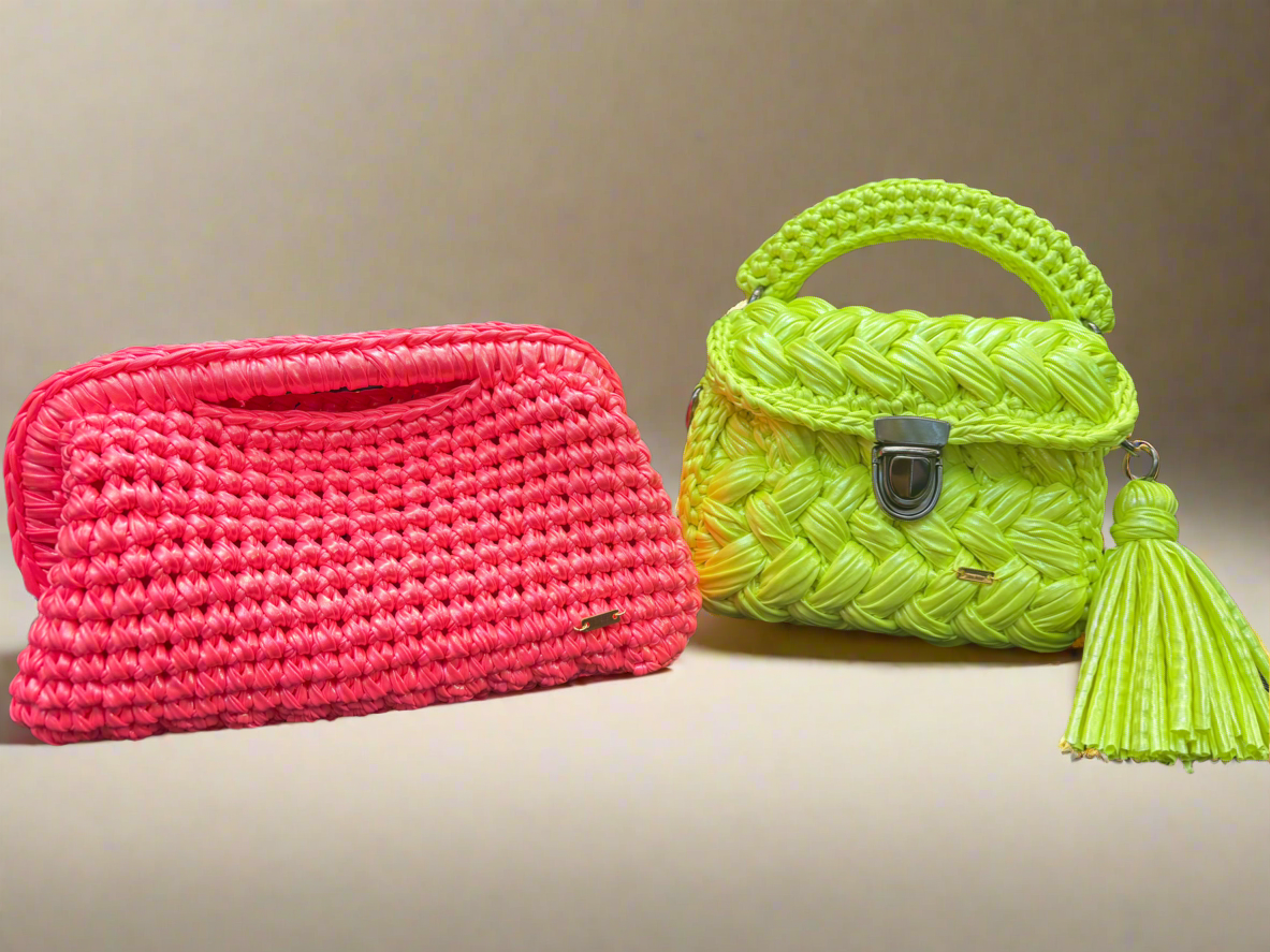 Mina pink Neon clutch premium yarn