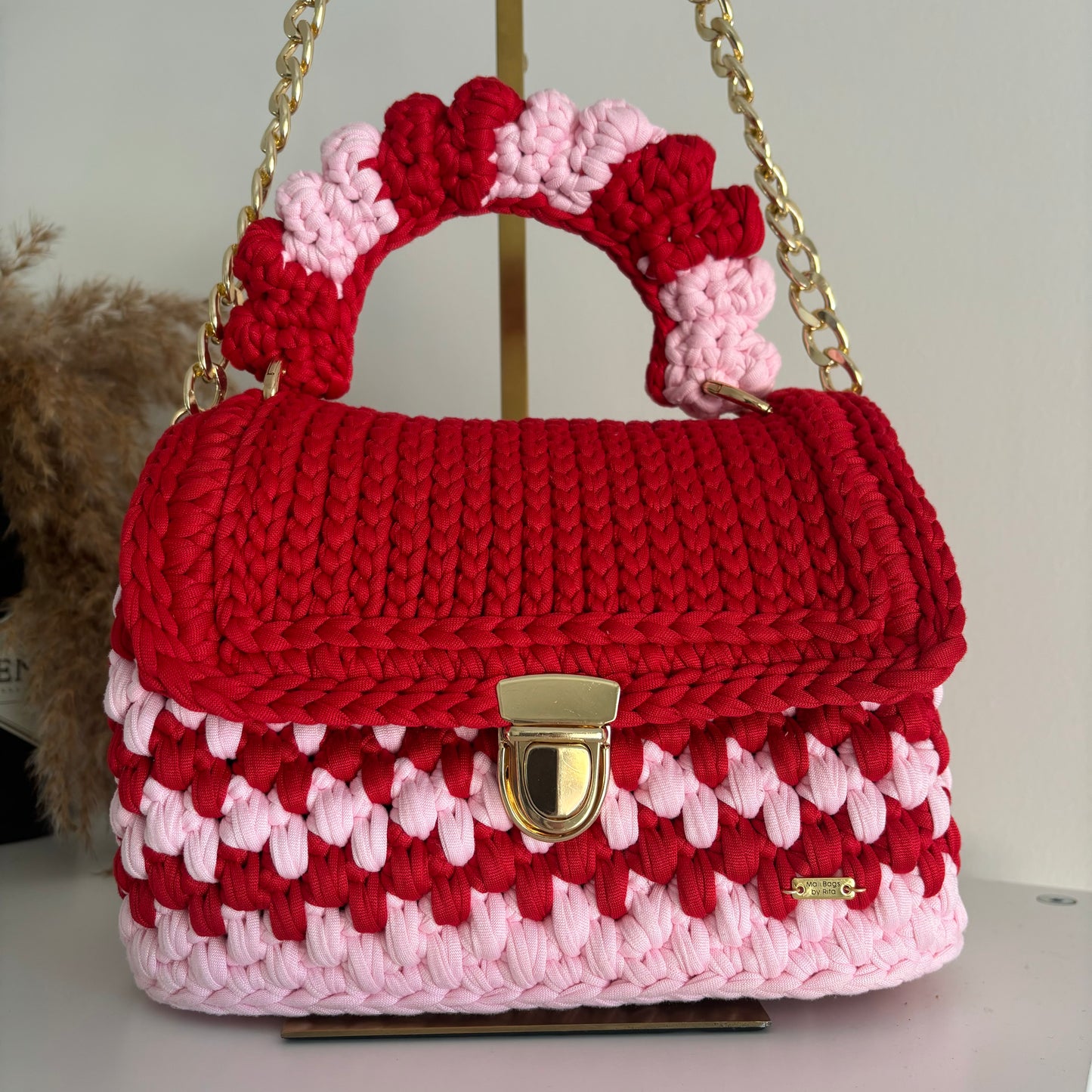 Chloe popcorn pink&red Bag