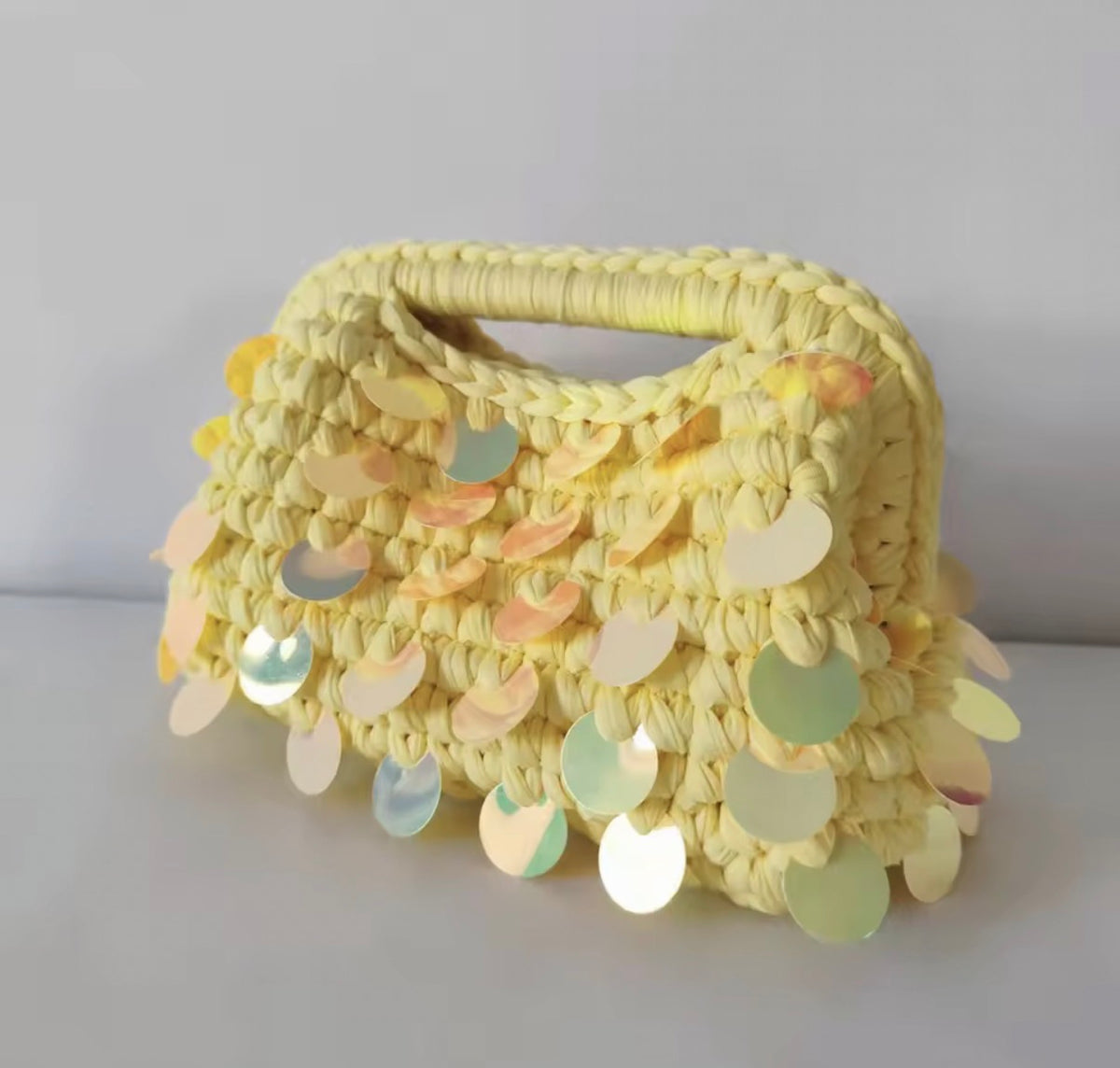 Mermaid Sequin Clutch in Yellow