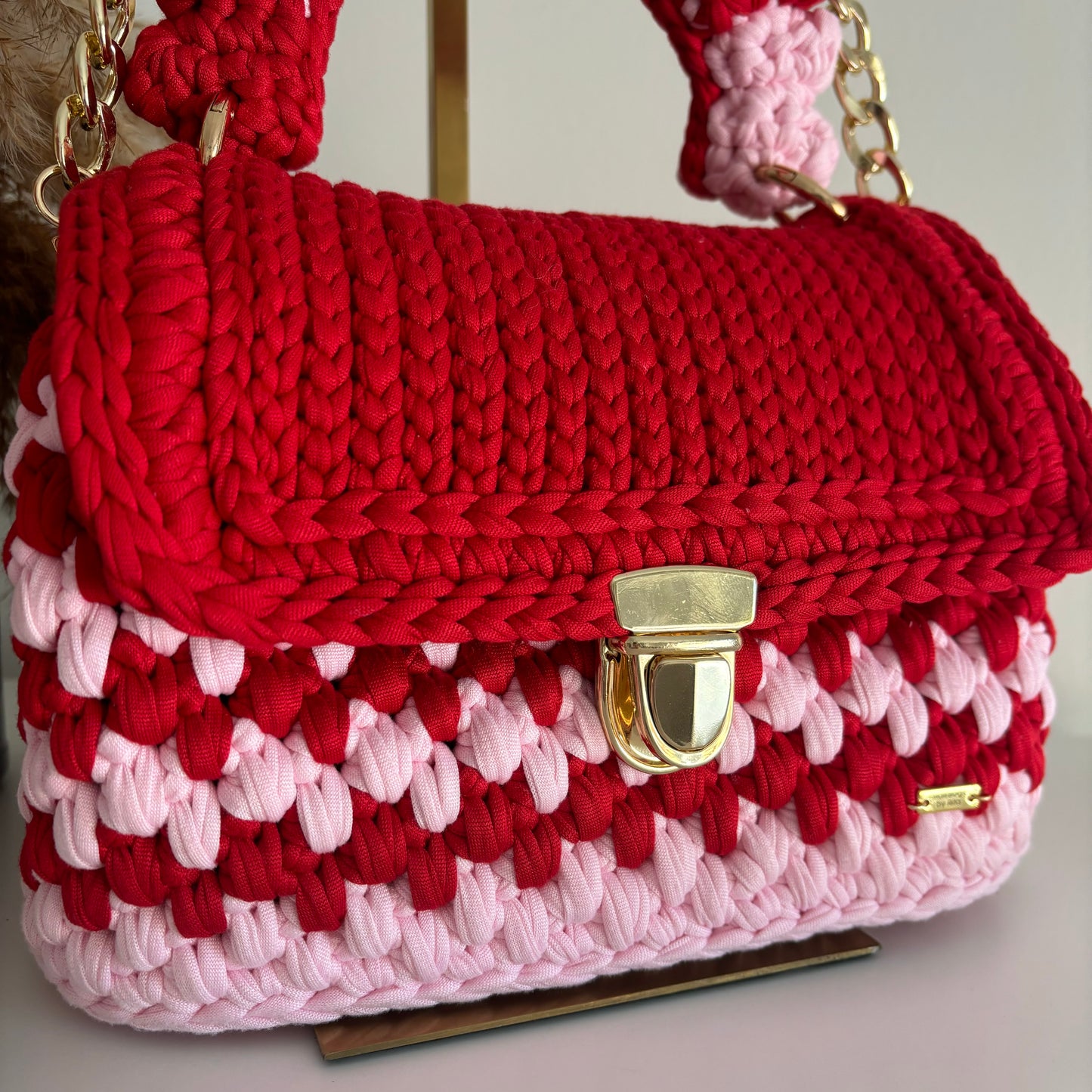 Chloe popcorn pink&red Bag
