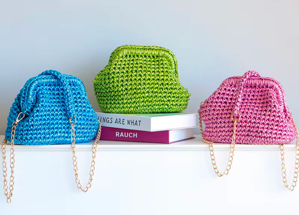 Bianca metallic tall clutch