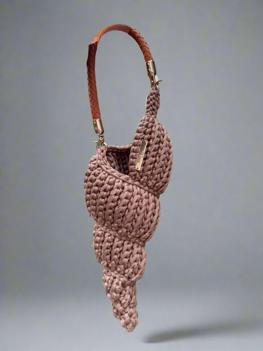 Ariel brown seashell bag