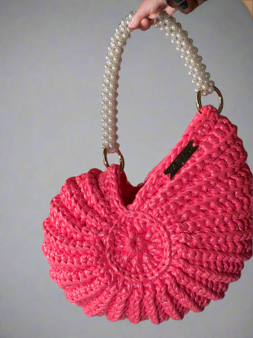 Ariel round shell neon pink