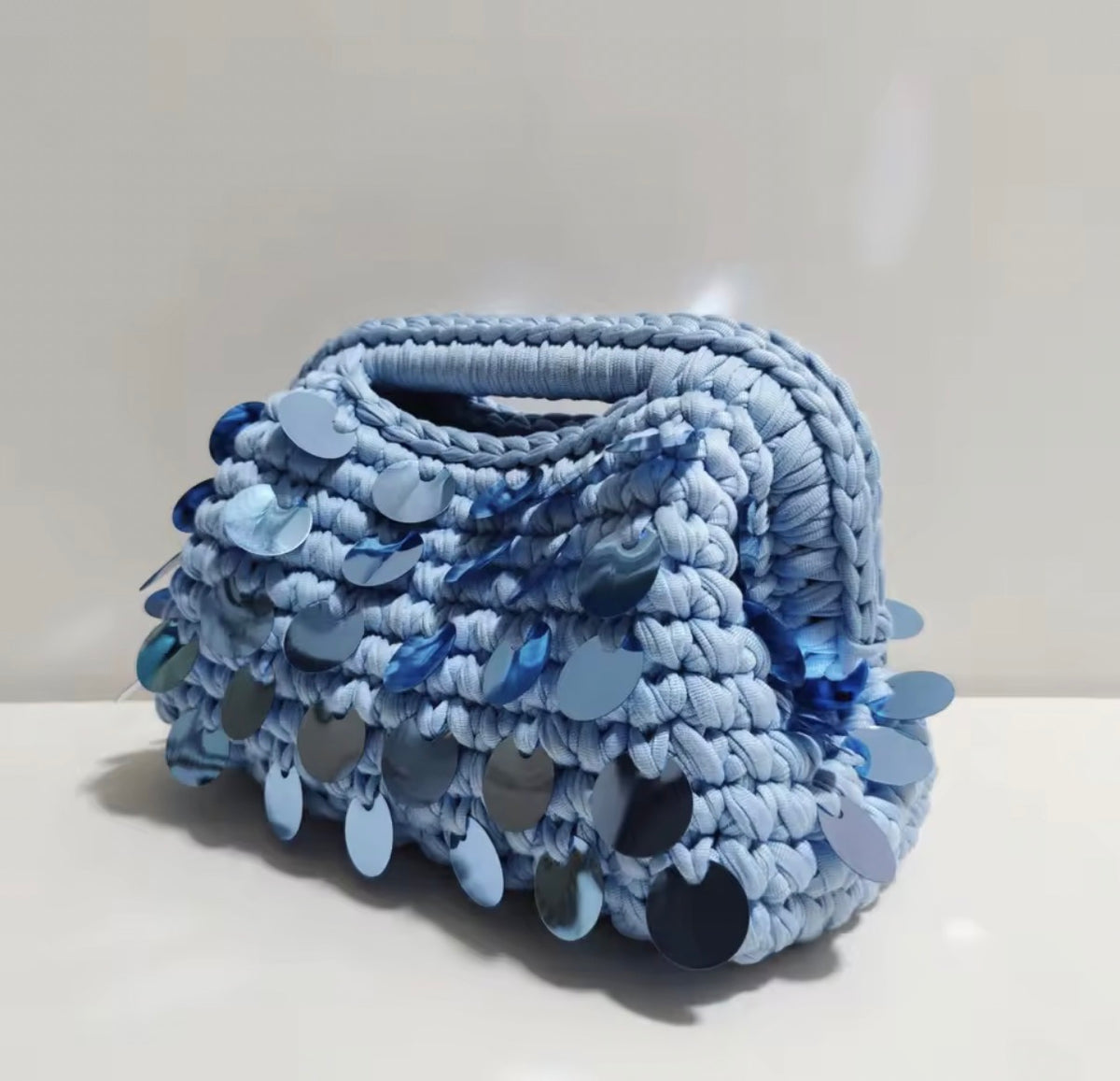 Mermaid Sequin Clutch in Blue