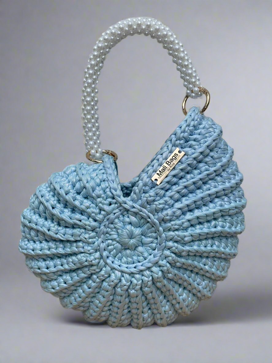 Ariel Round Shell in Light Blue Shimmery-thumbmail-2