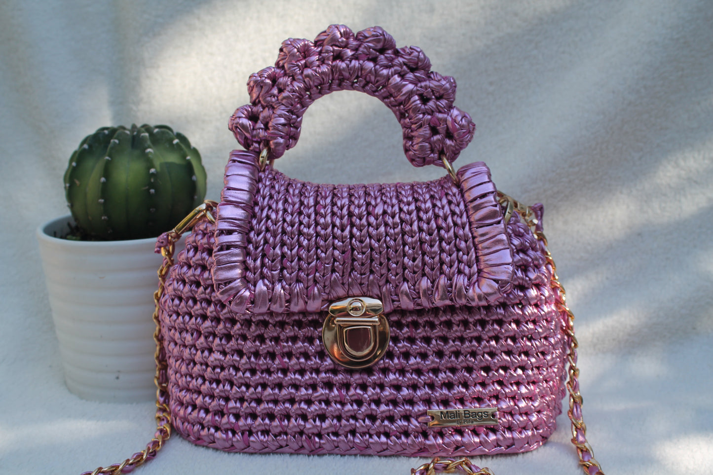 Chloe popcorn metallic pink