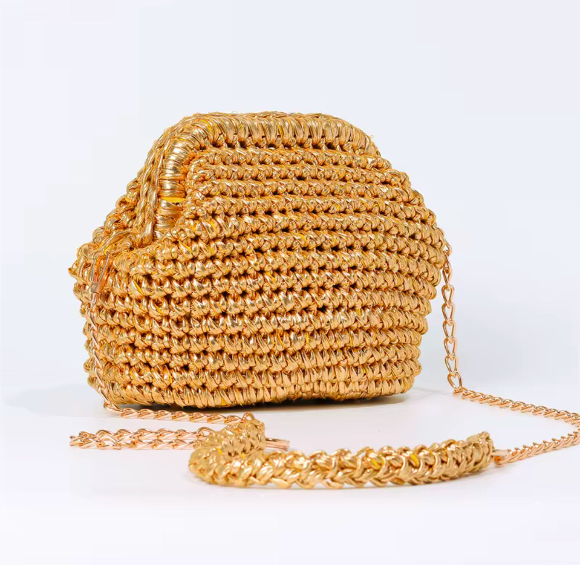 Bianca metallic tall clutch