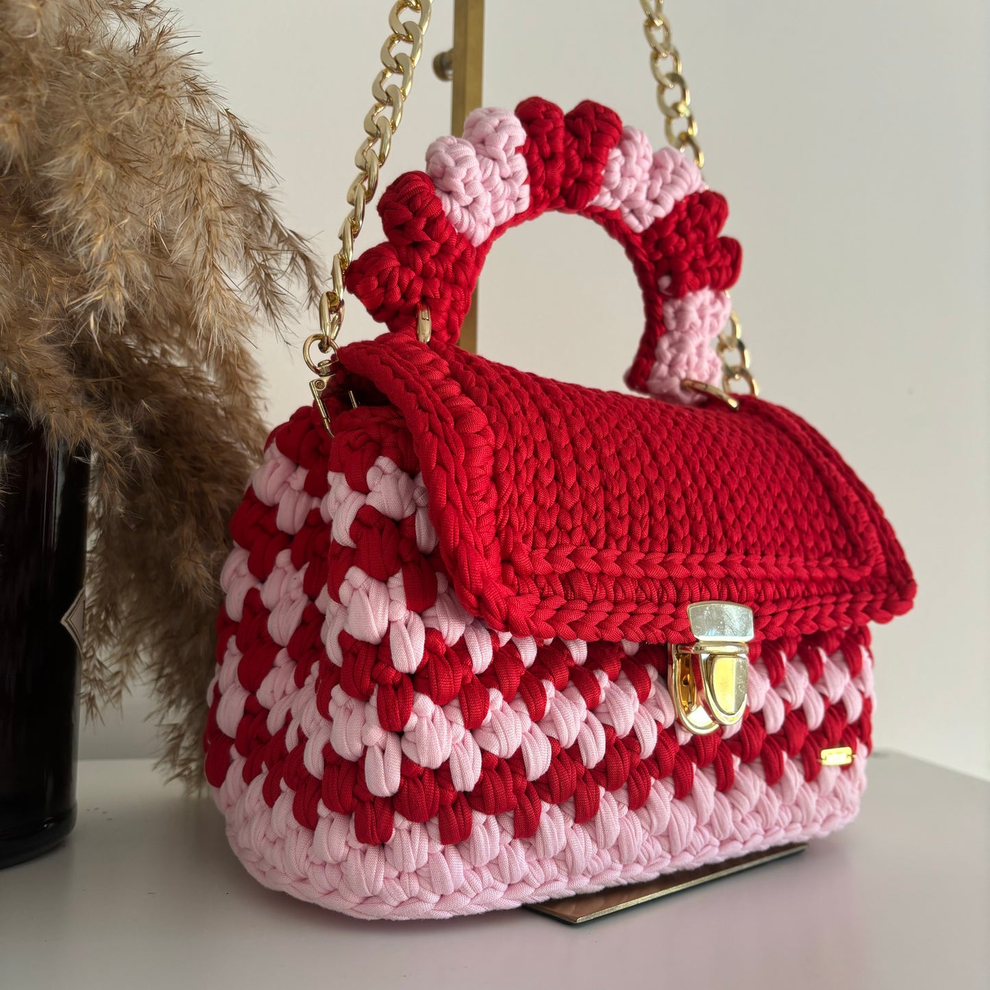Chloe popcorn pink&red Bag
