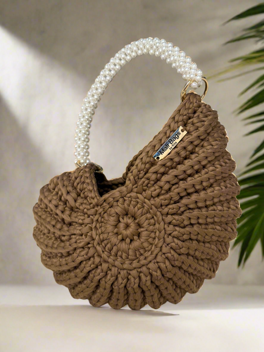 Ariel brown seashell bag