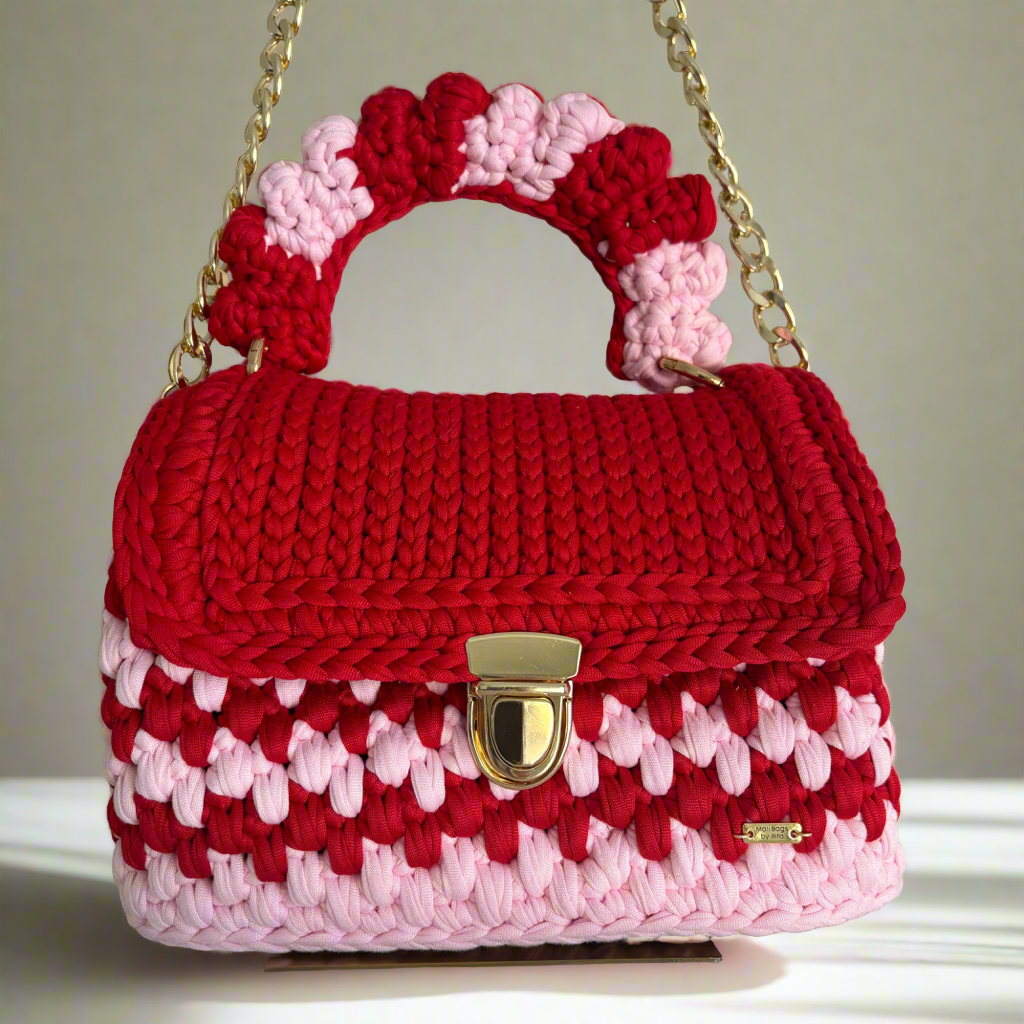 Chloe popcorn pink&red Bag