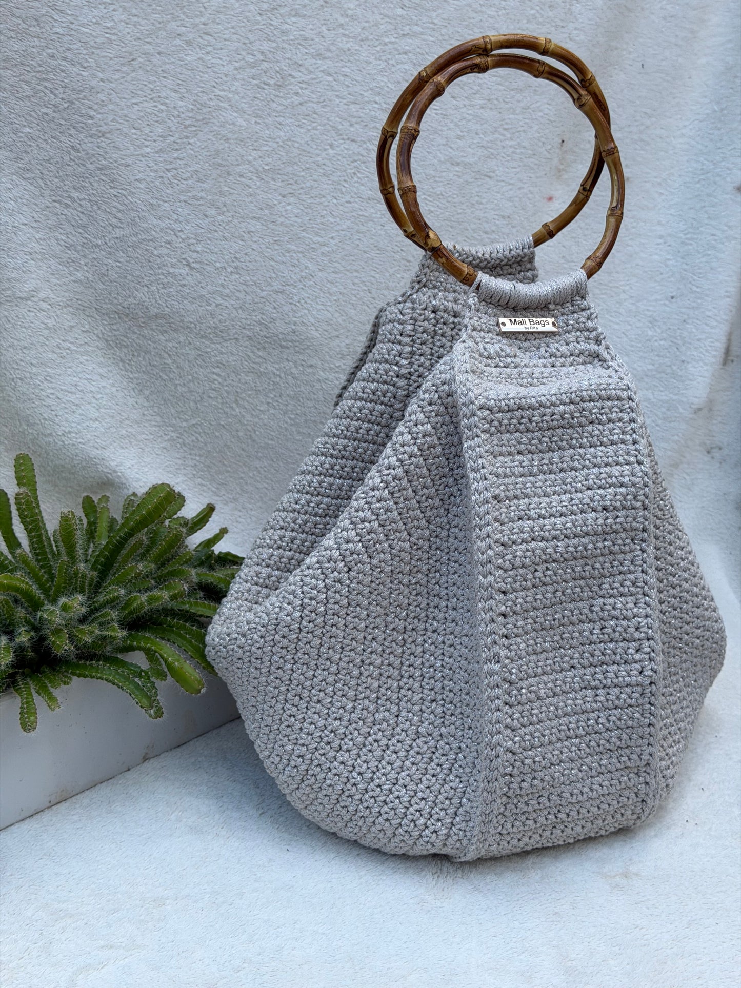 Beige with silver shimmery 